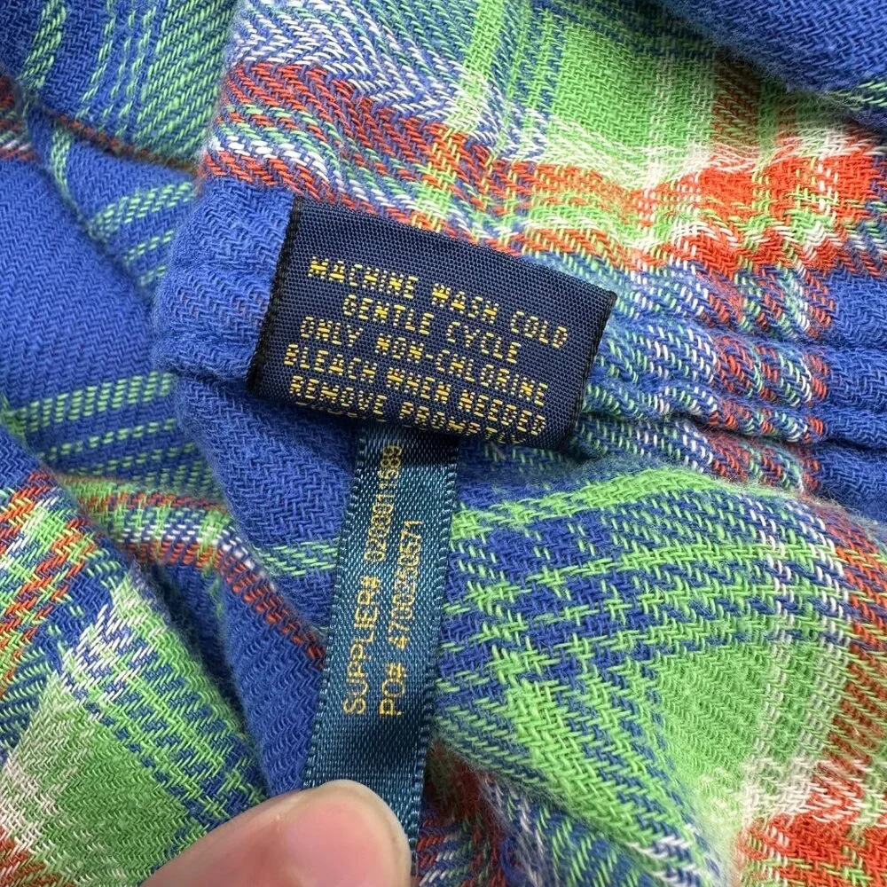 Polo Ralph Lauren XS Plaid Flannel Shirt Womens Relaxed Fit Cotton Fall Wardrobe - Picture 6 of 11